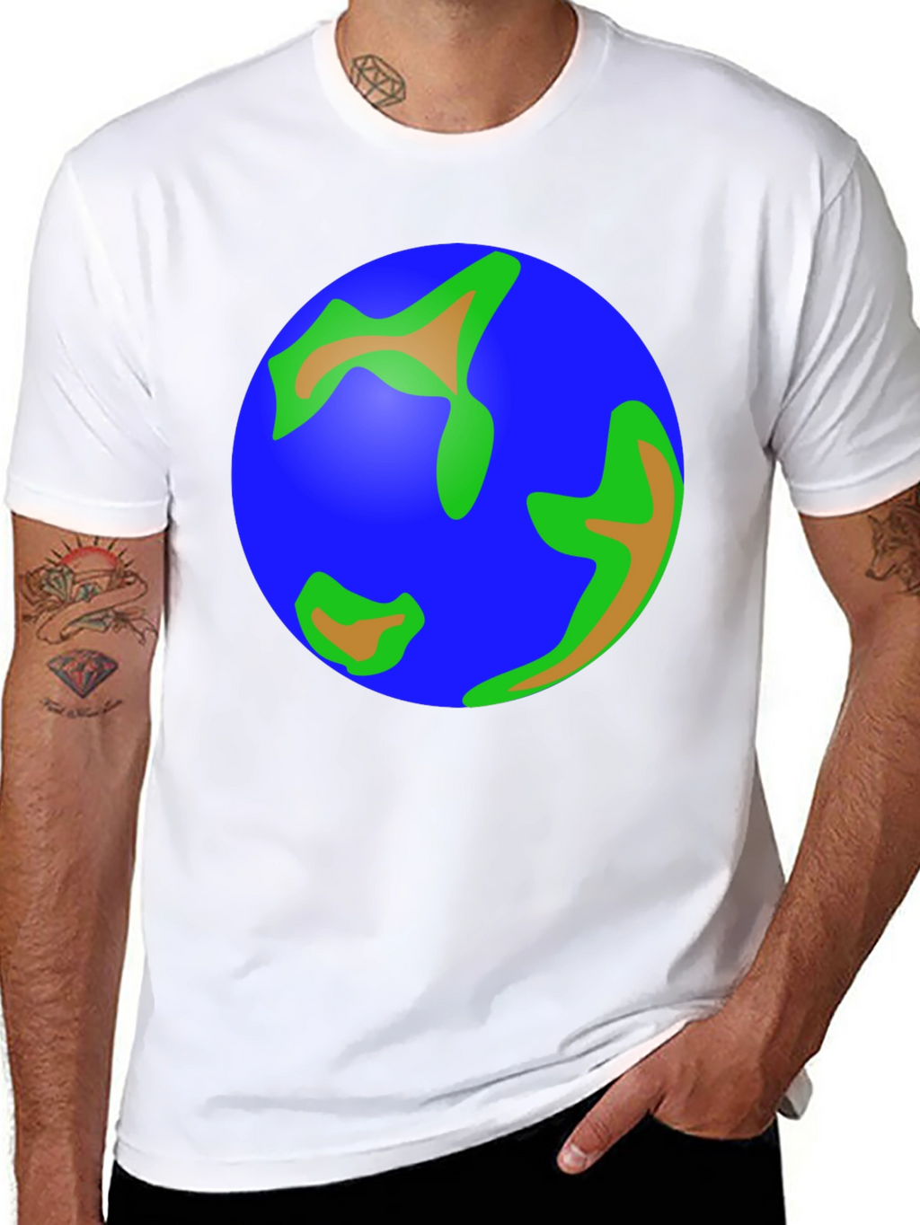 Earth Graphic Tee - Black Cotton T-Shirt