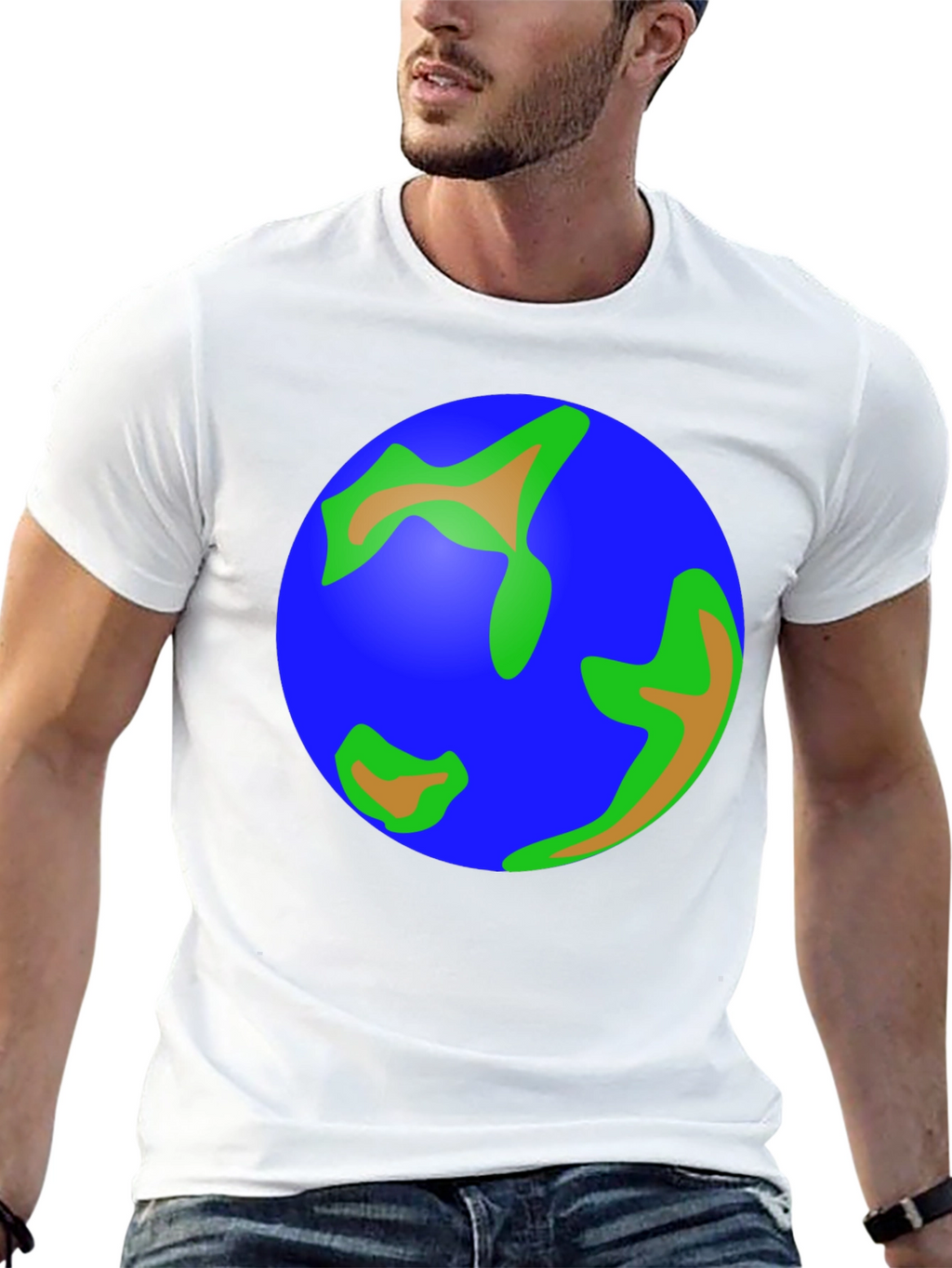 Earth Graphic Tee - Black Cotton T-Shirt