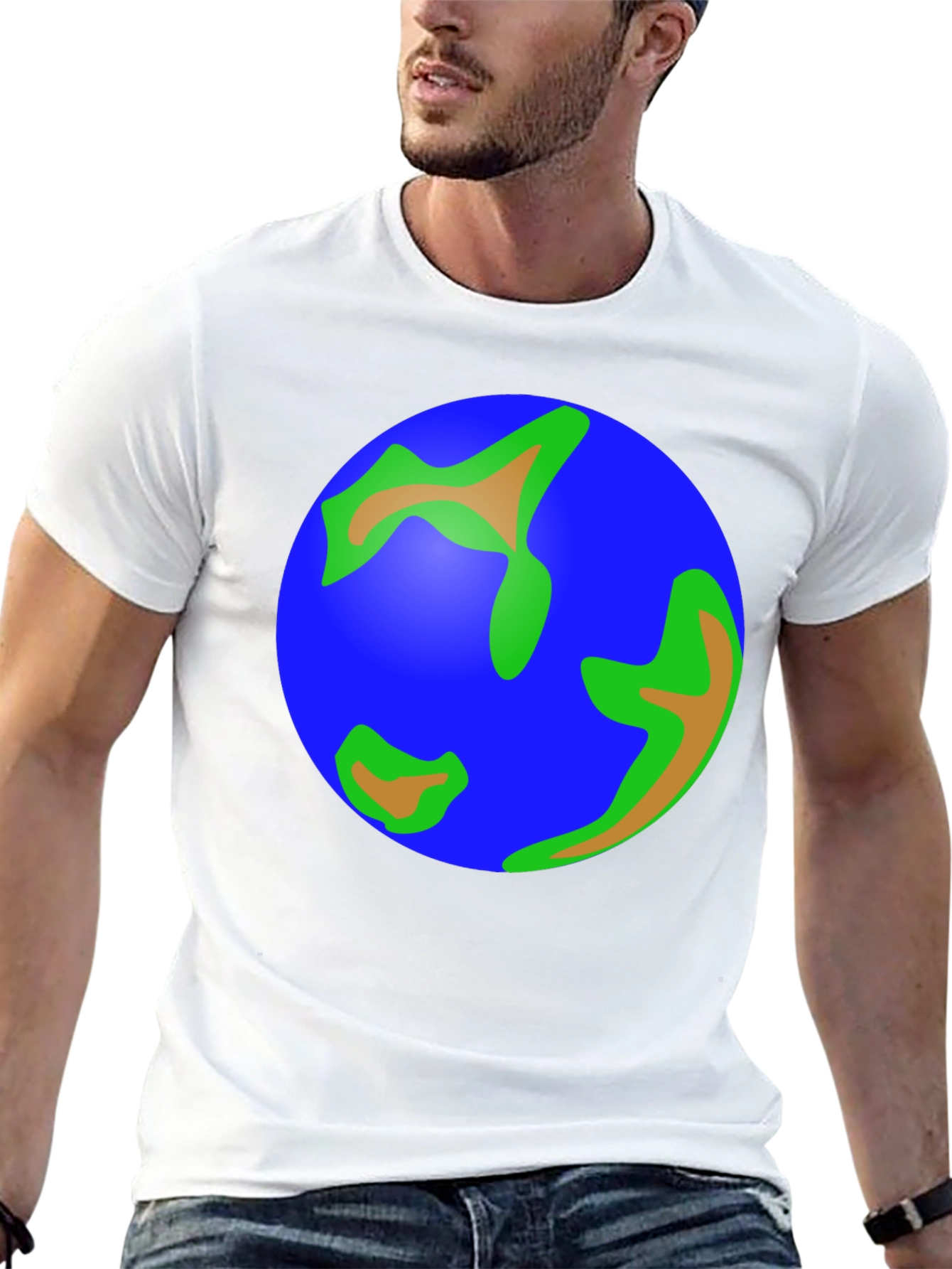 Earth Graphic Tee - Black Cotton T-Shirt