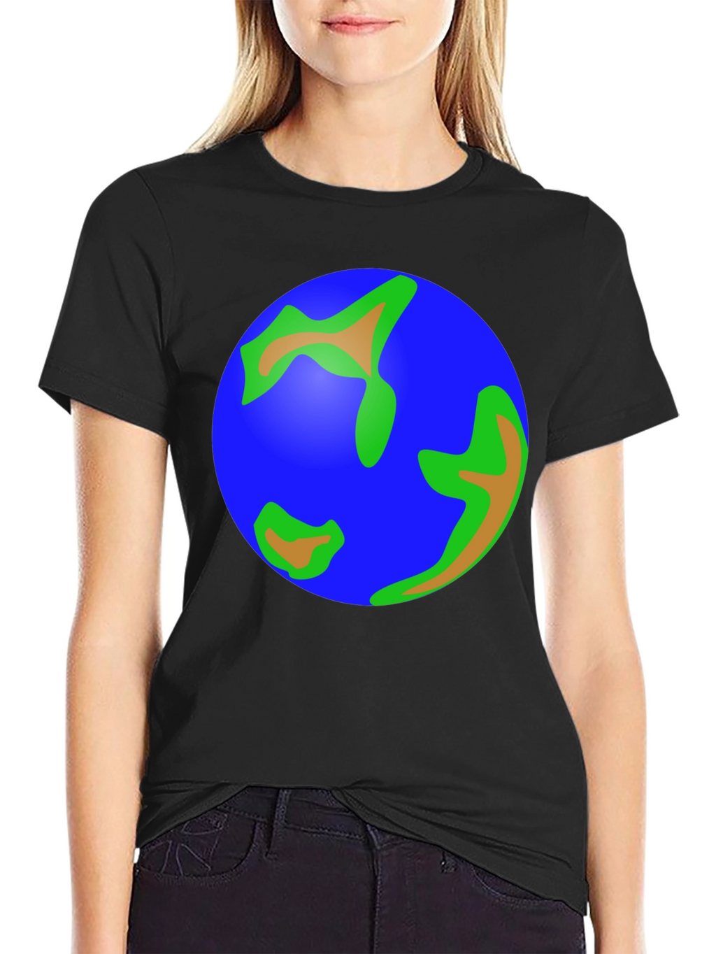 Earth Graphic Tee - Black Cotton T-Shirt