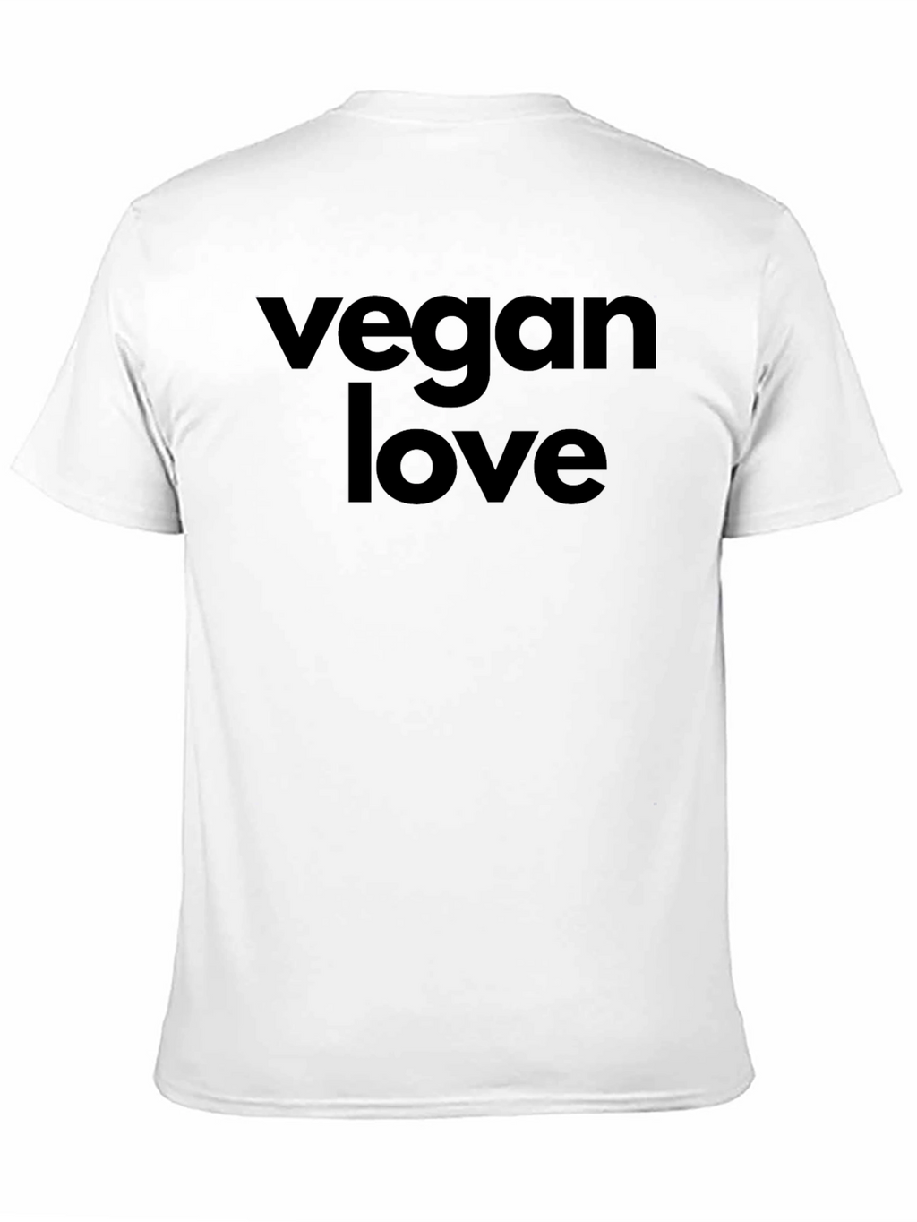 Vegan Love Graphic Tee - Black Crew Neck T-Shirt