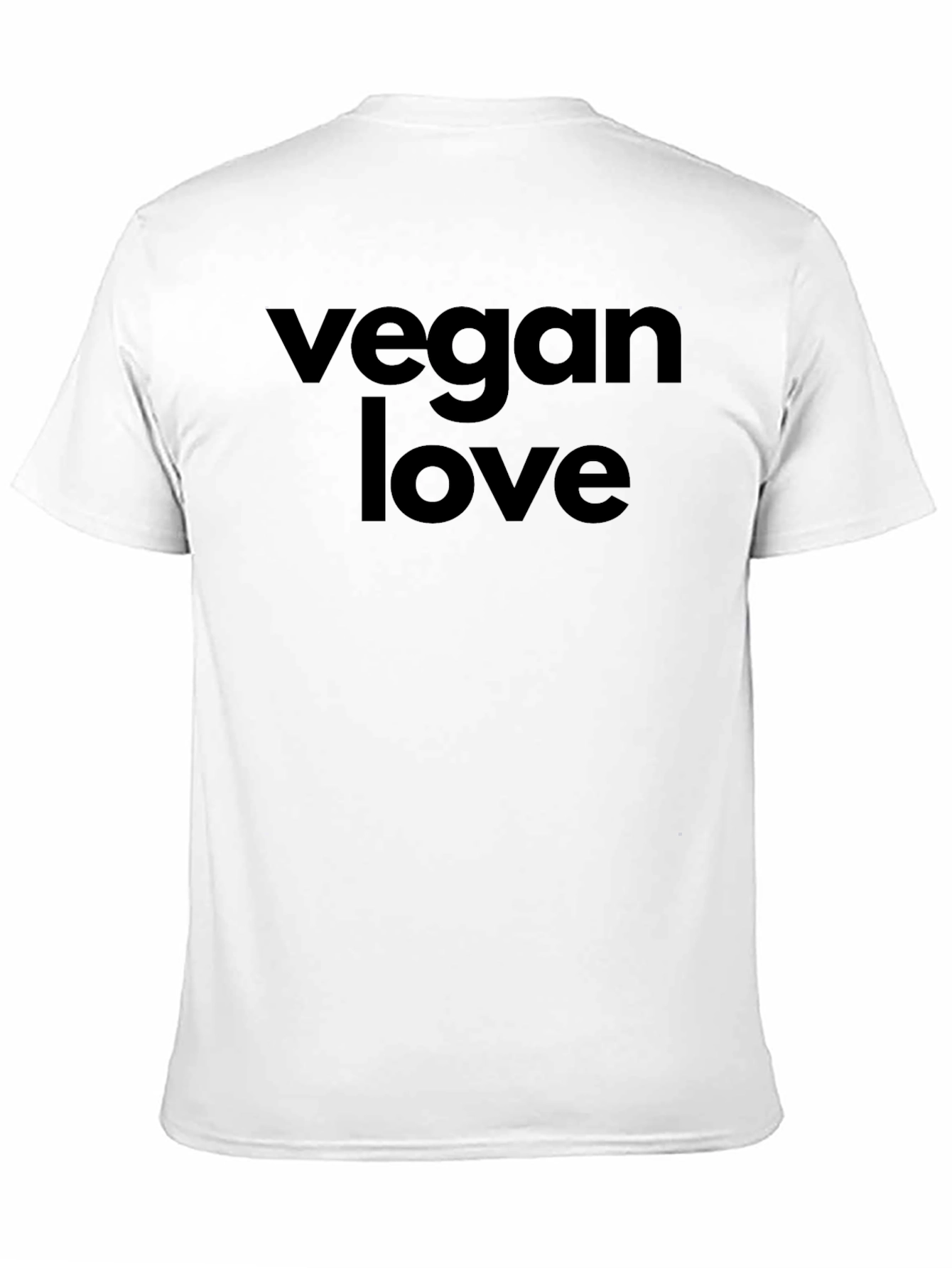 Vegan Love Graphic Tee - Black Crew Neck T-Shirt