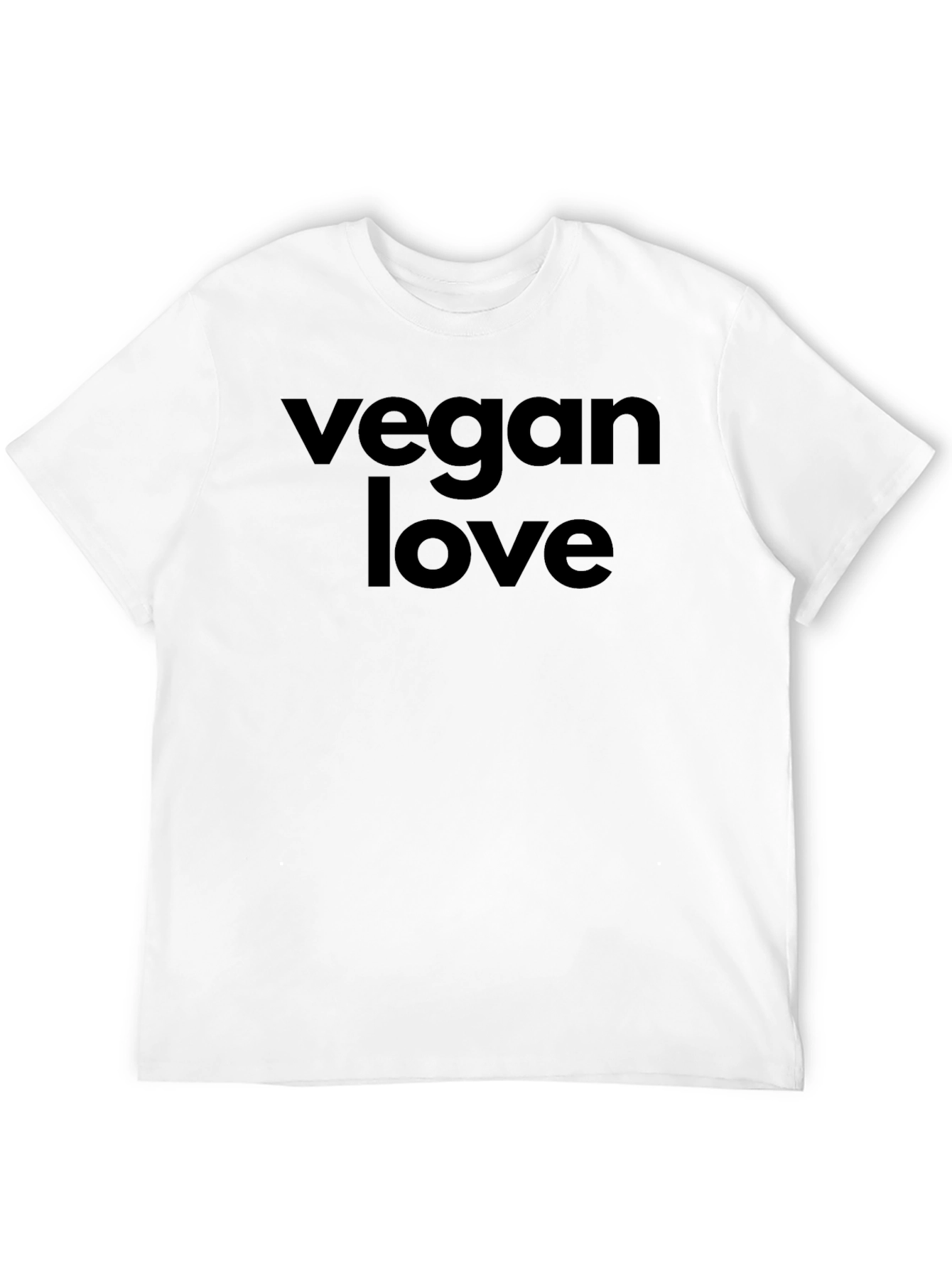 Vegan Love Graphic Tee - Black Crew Neck T-Shirt
