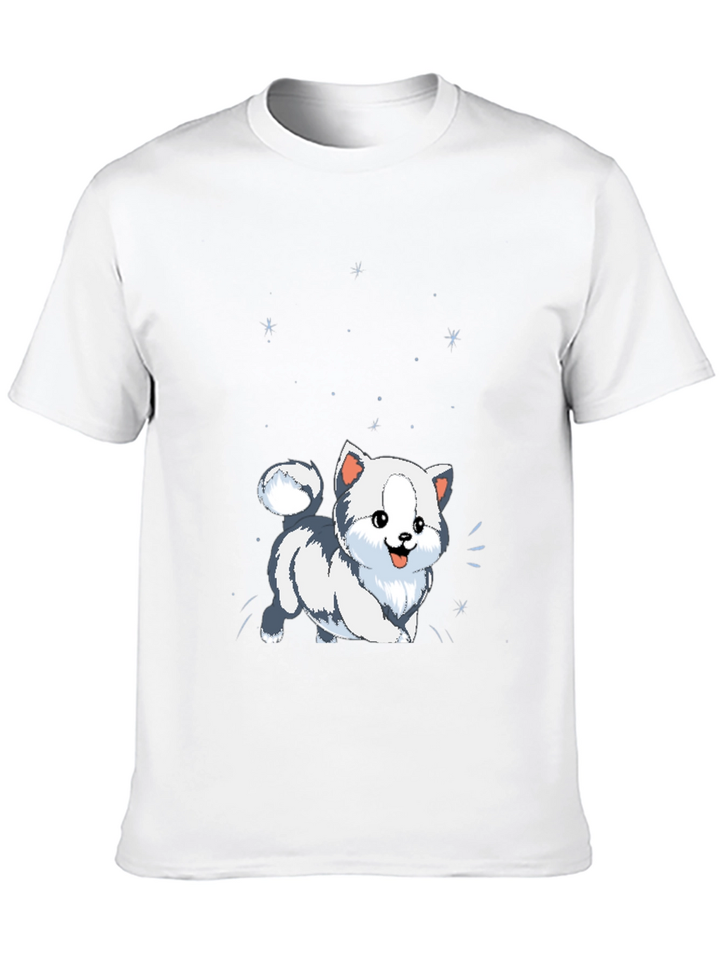 Cute Cartoon Puppy Graphic Tee - Black
