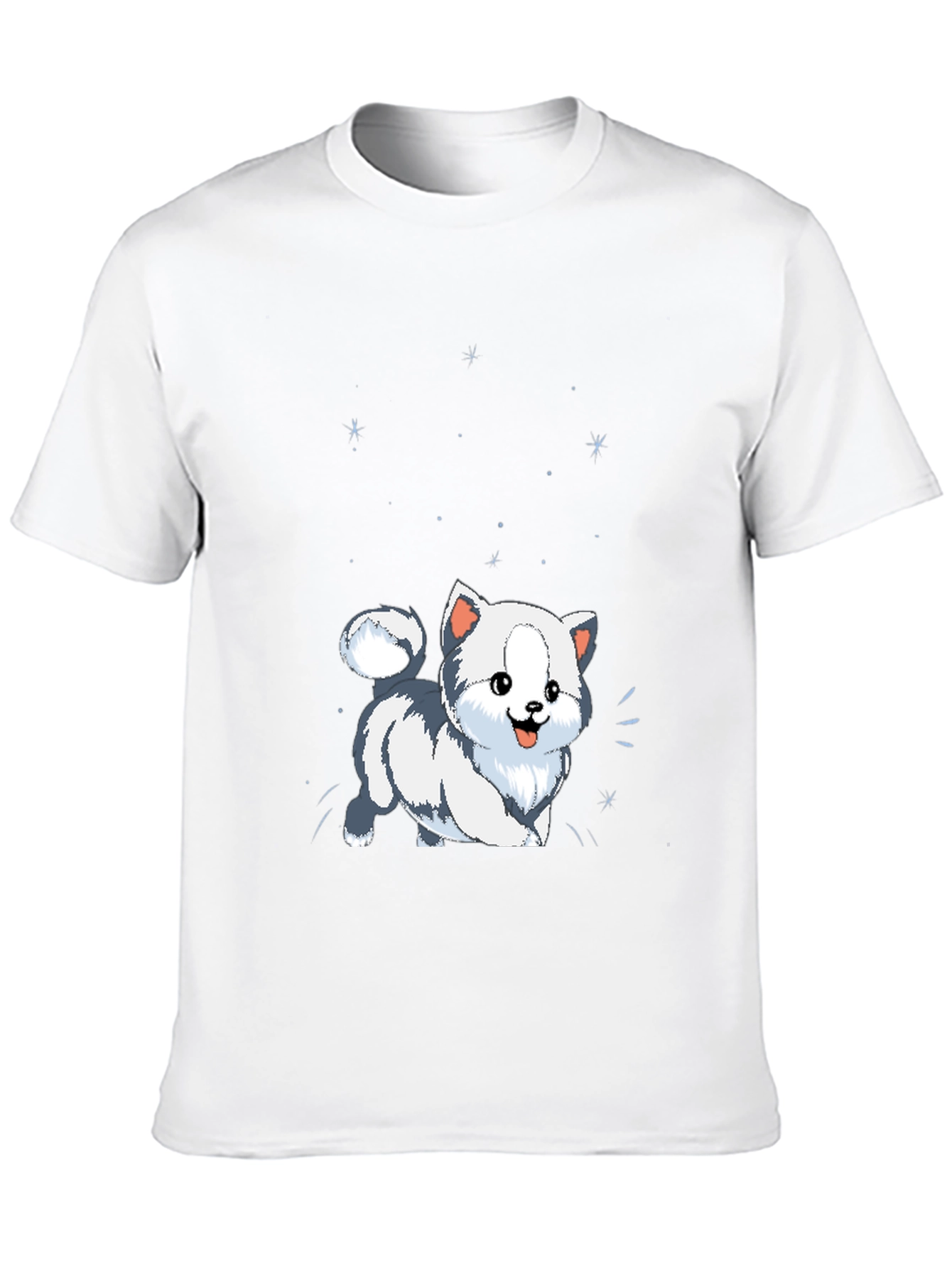 Cute Cartoon Puppy Graphic Tee - Black