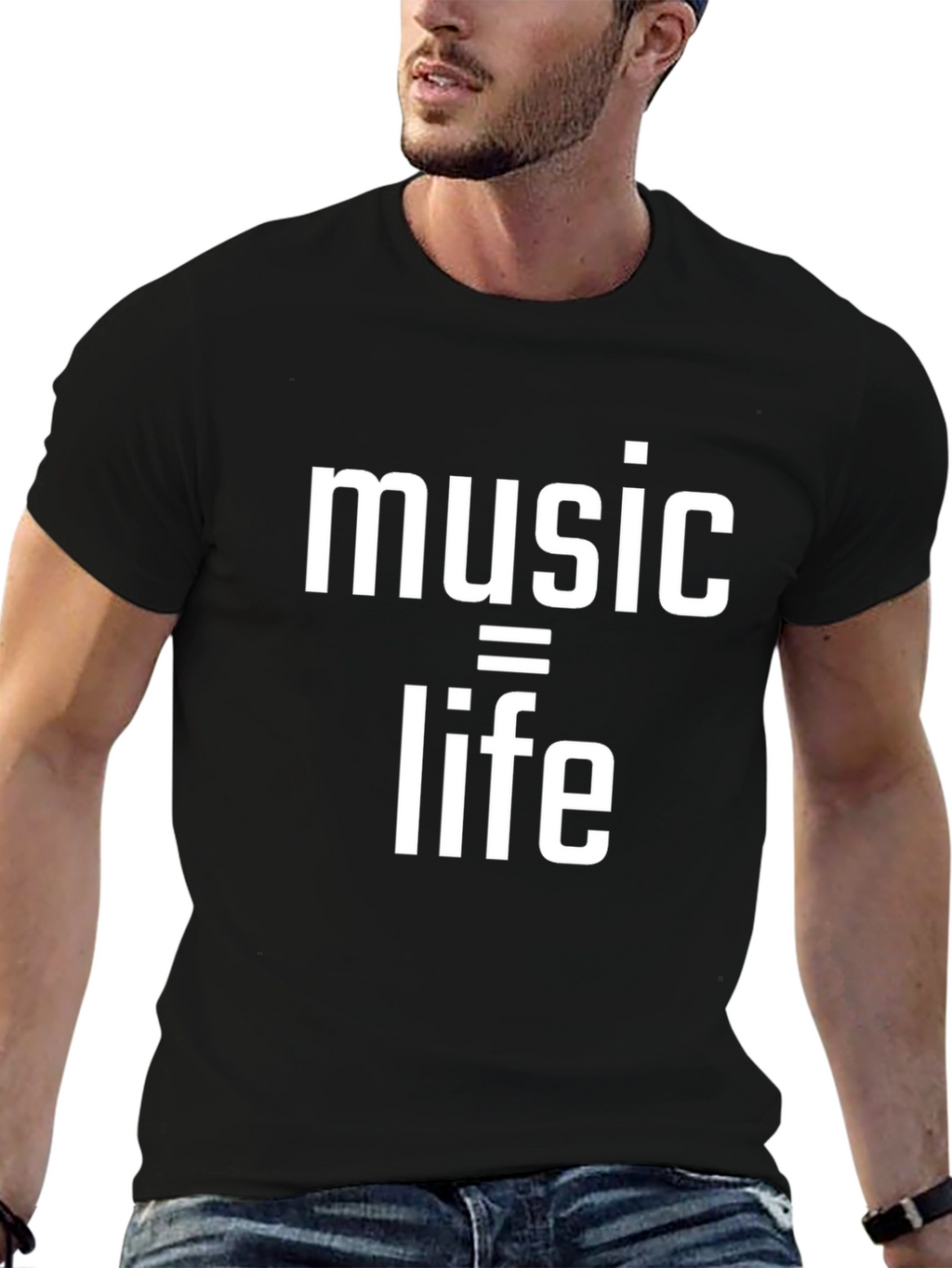 Music is Life Graphic Tee - Black