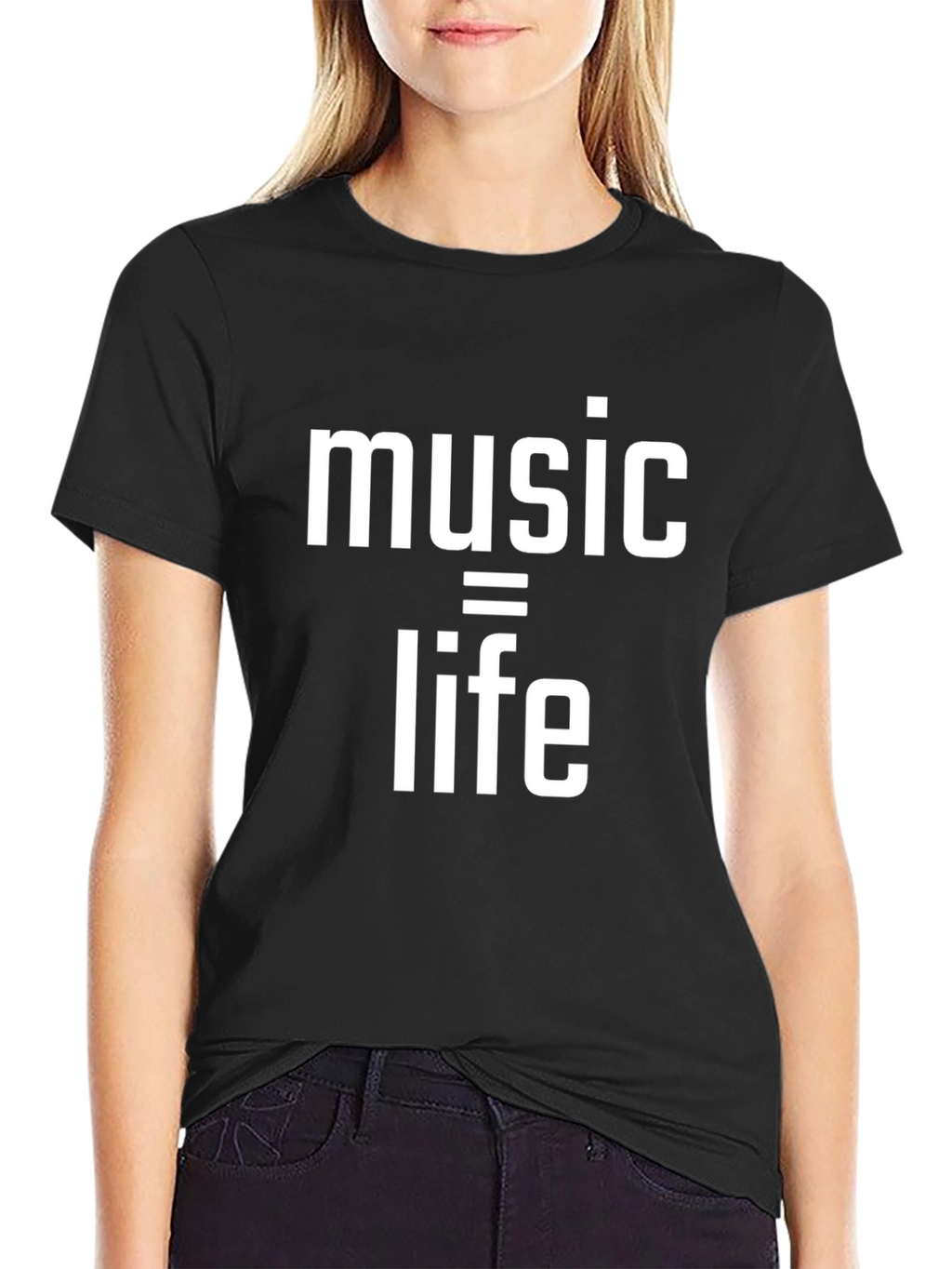 Music is Life Graphic Tee - Black
