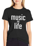 Music is Life Graphic Tee - Black
