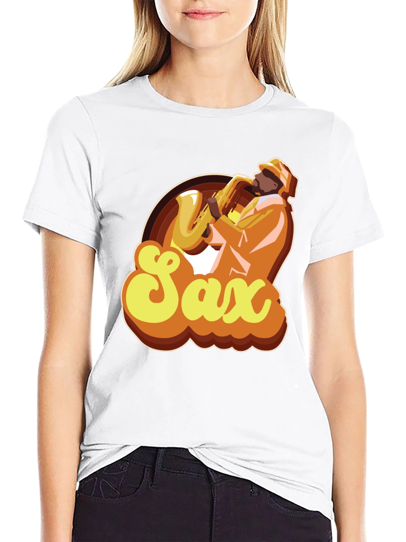 Retro Saxophone Player Graphic T-Shirt