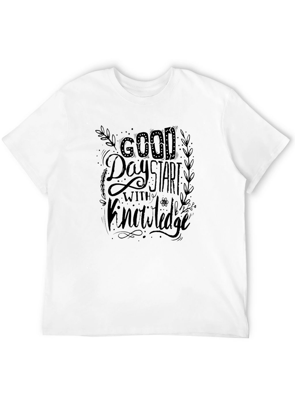 Good Day Start With Knowledge Black Graphic Tee