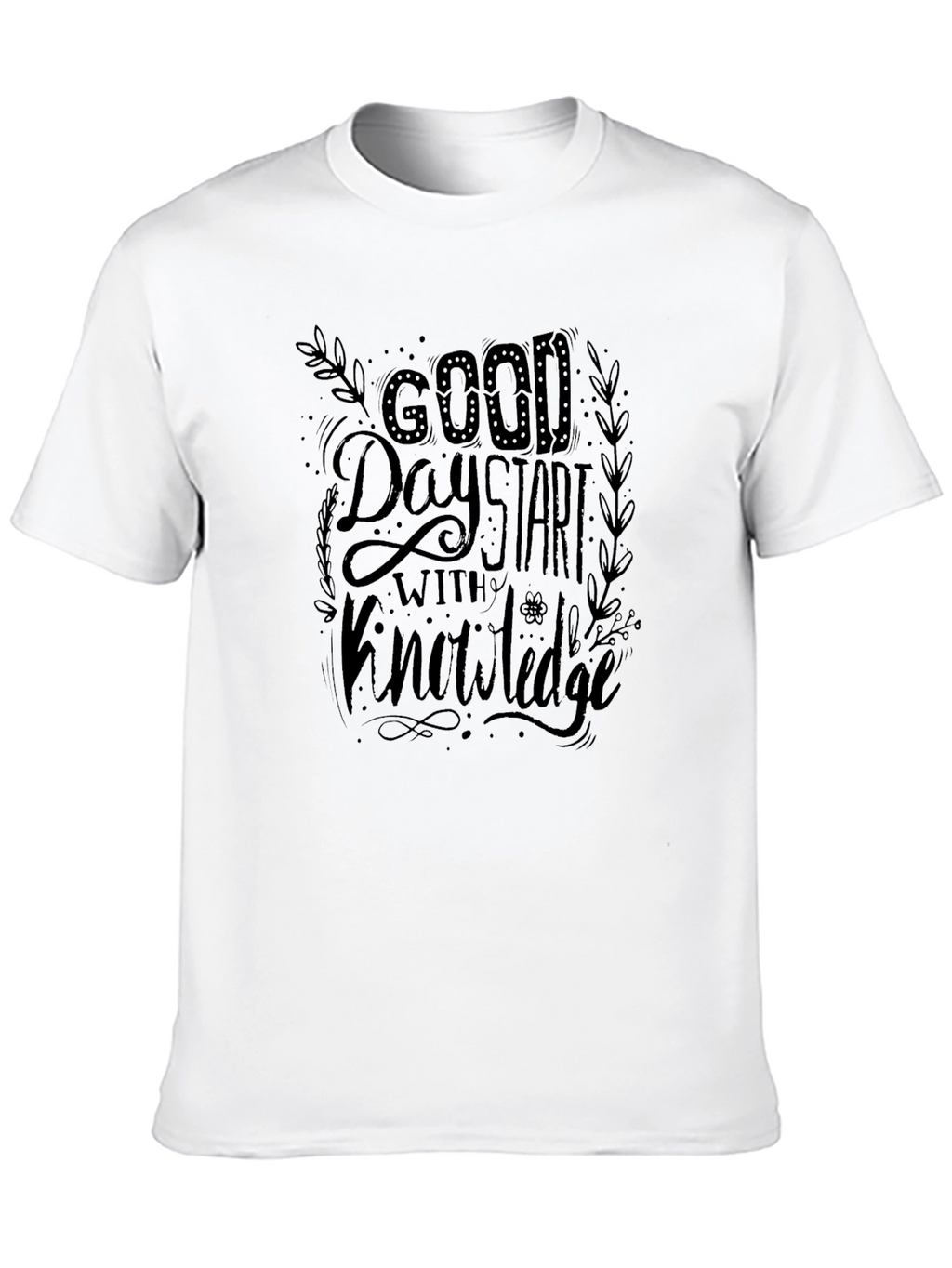 Good Day Start With Knowledge Black Graphic Tee