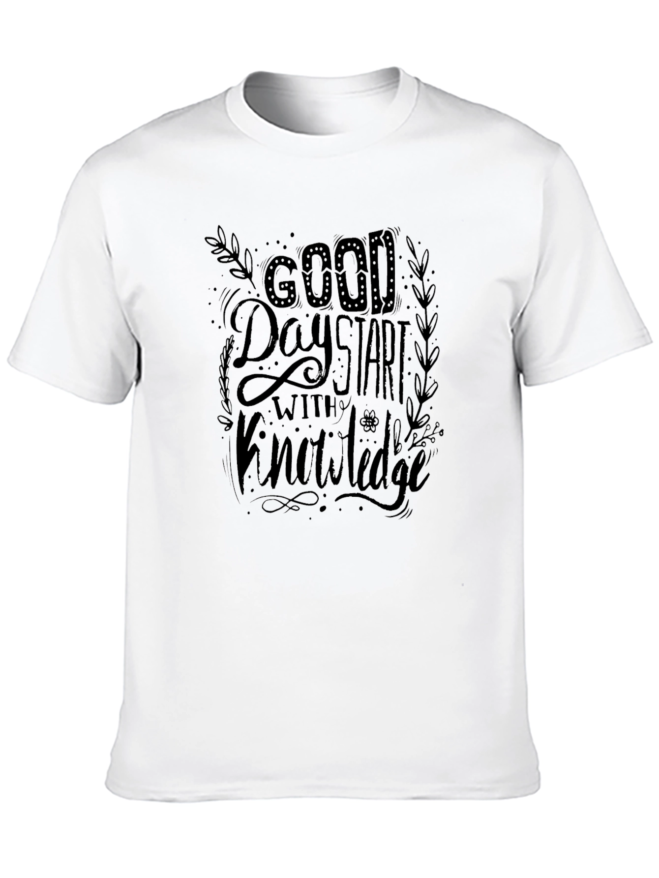 Good Day Start With Knowledge Black Graphic Tee
