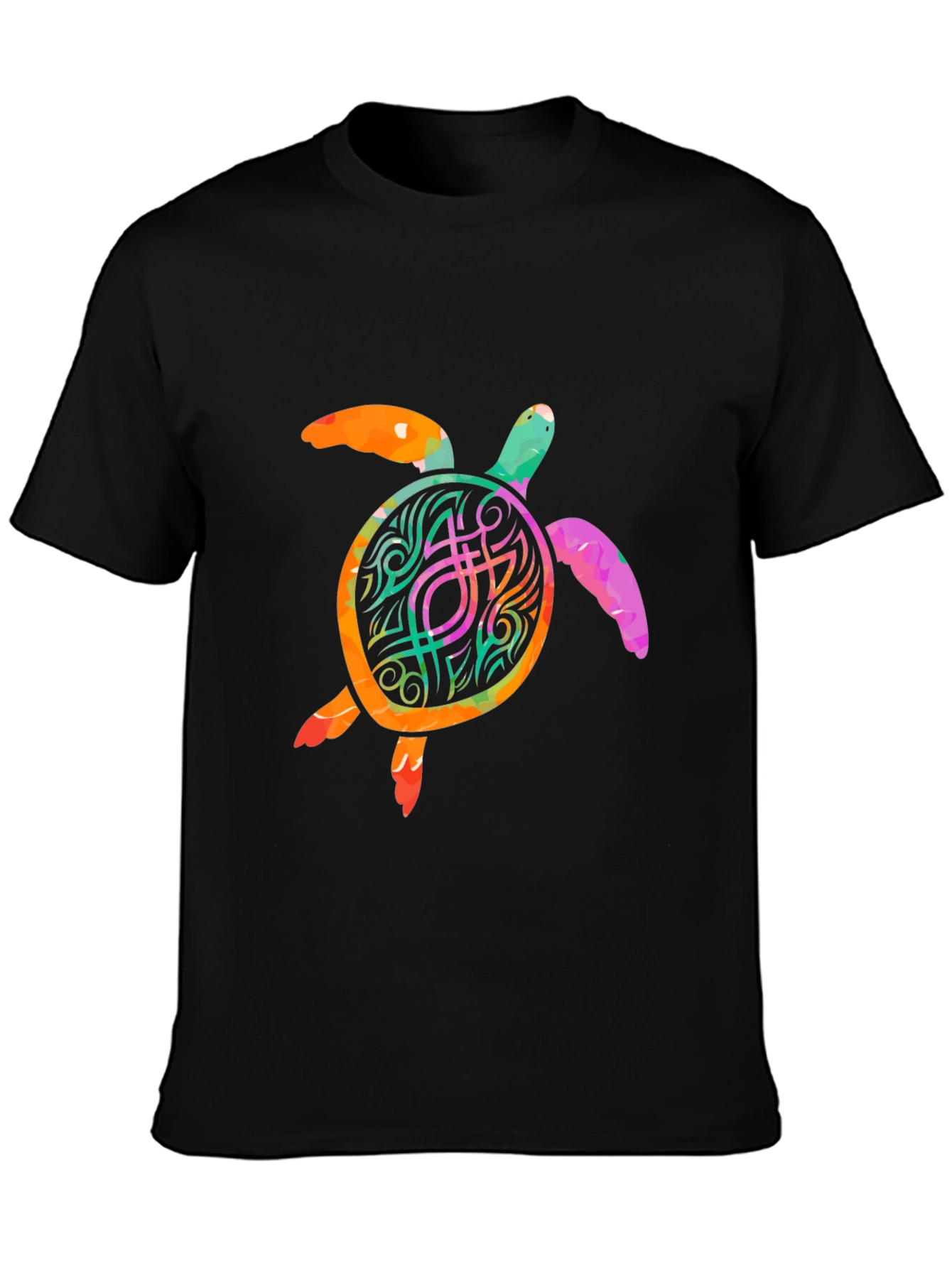 Colorful Turtle Graphic T-Shirt - Unique Sea Turtle Design