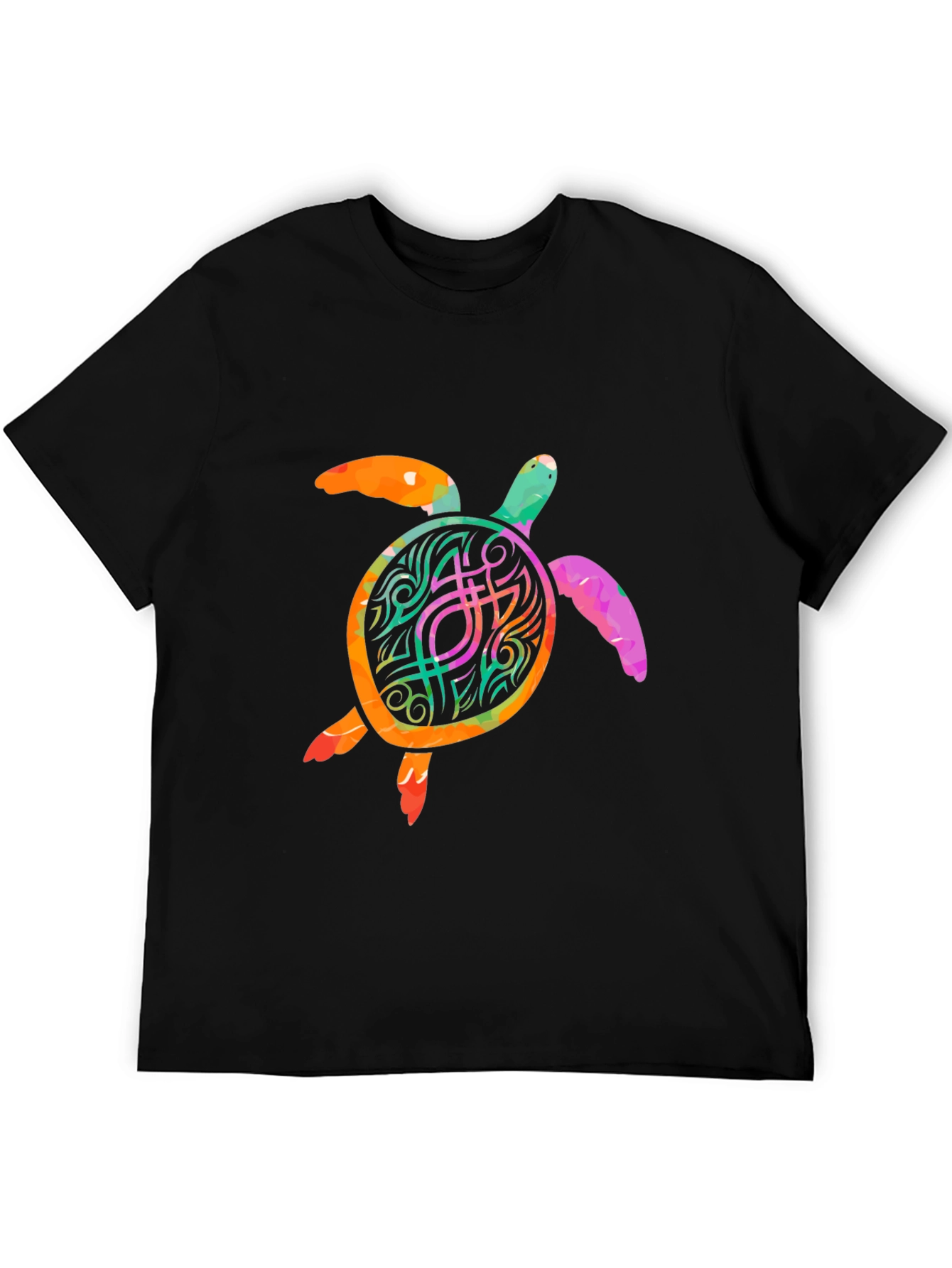 Colorful Turtle Graphic T-Shirt - Unique Sea Turtle Design