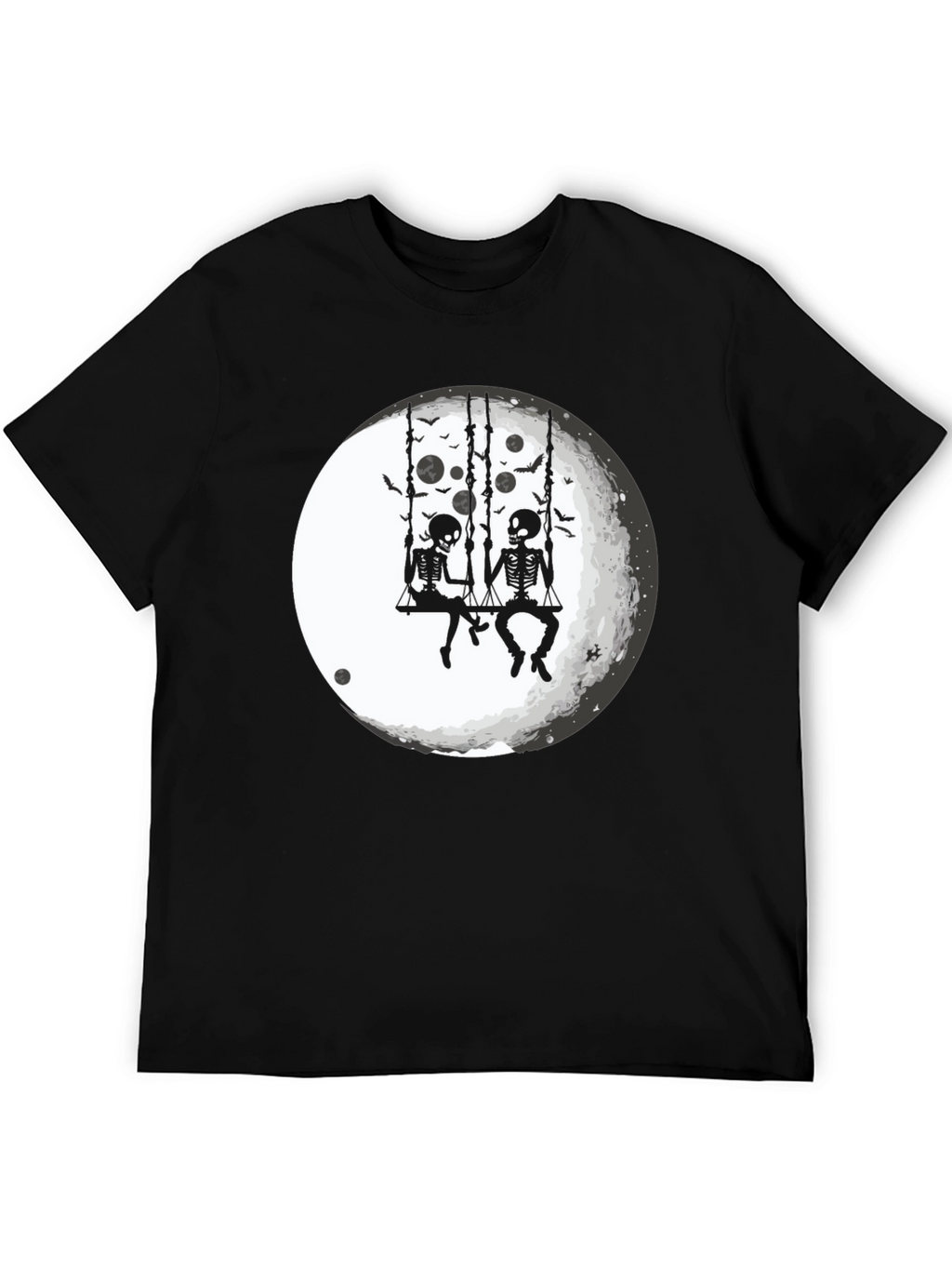 Skeleton Moon Swing Graphic T-Shirt