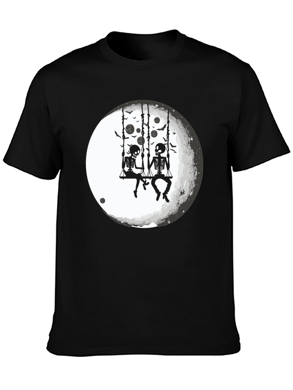 Skeleton Moon Swing Graphic T-Shirt