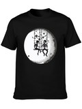Skeleton Moon Swing Graphic T-Shirt