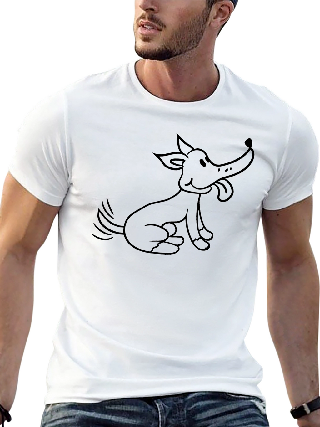 Dog Cartoon Black T-Shirt