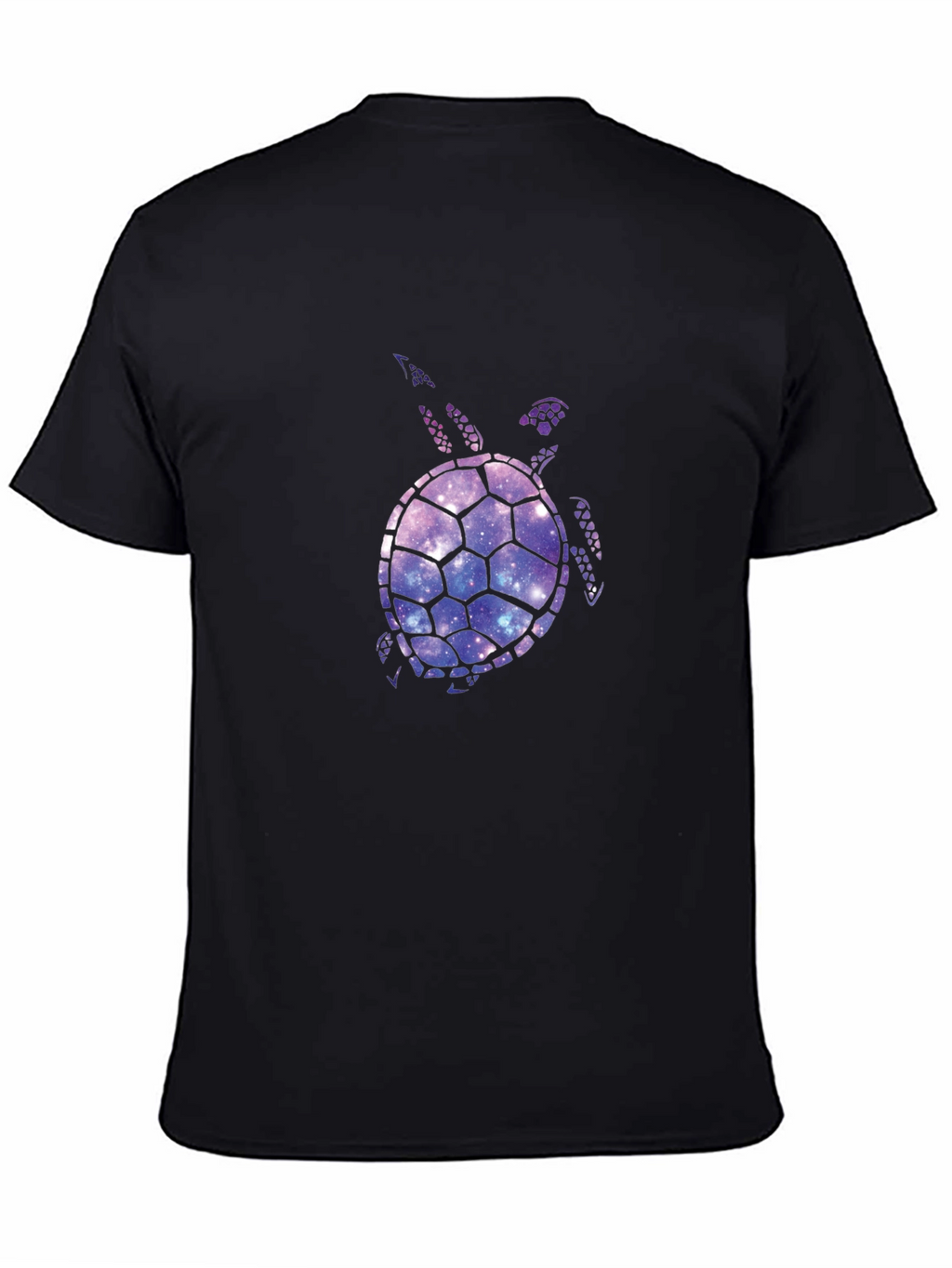 Galaxy Turtle Graphic T-Shirt - Black Casual Tee