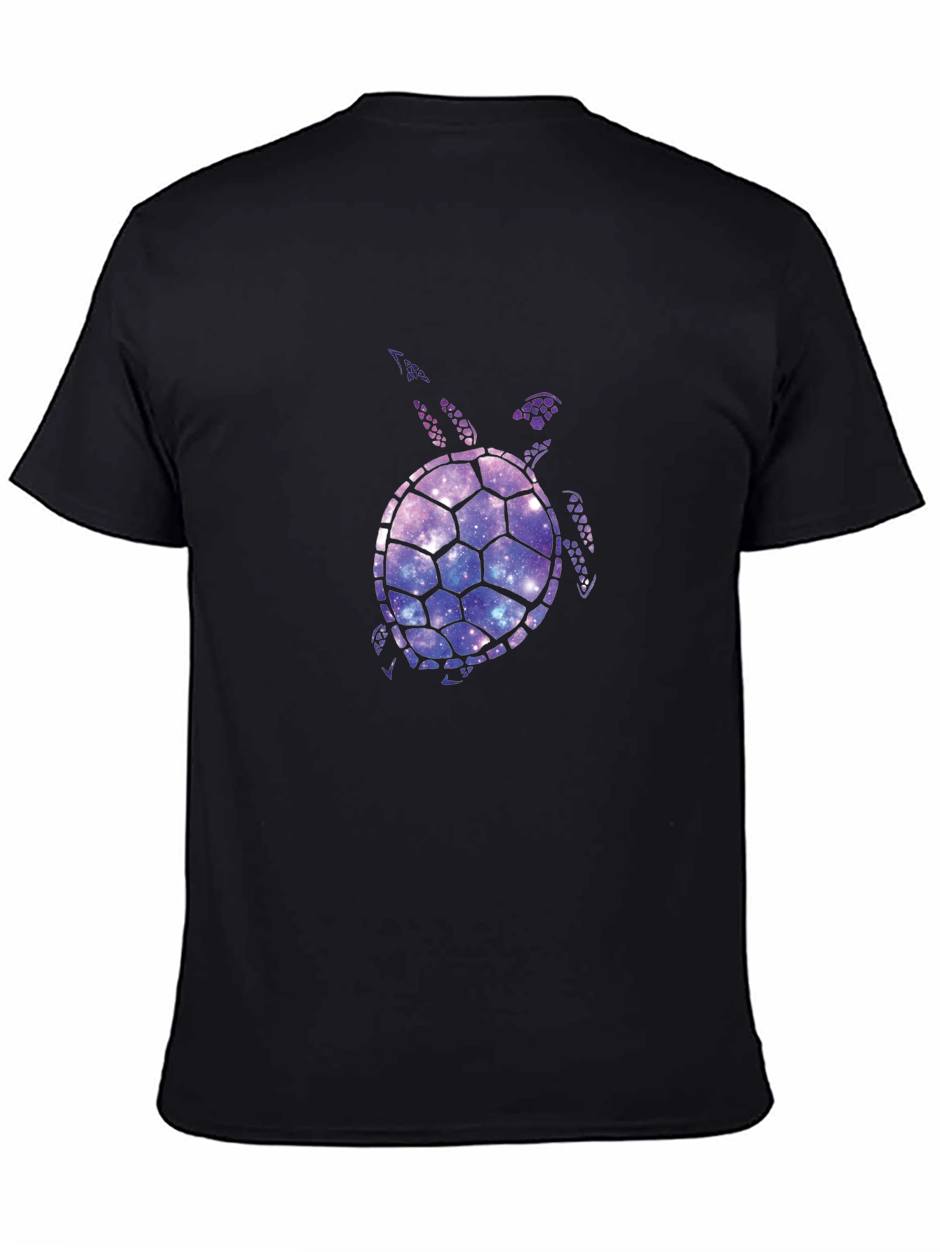 Galaxy Turtle Graphic T-Shirt - Black Casual Tee
