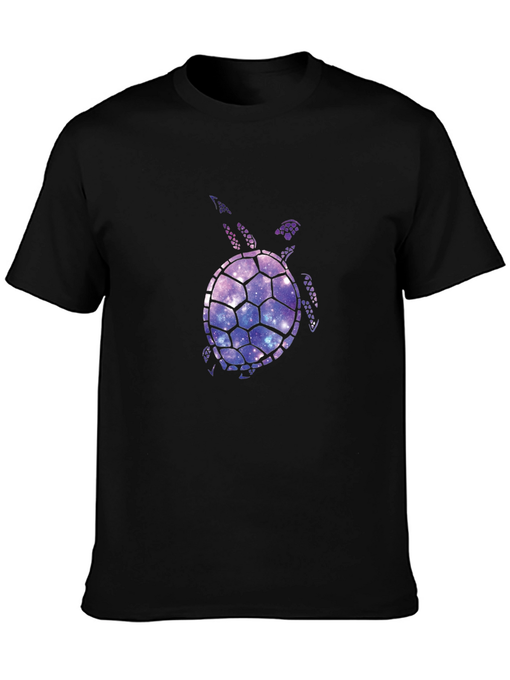 Galaxy Turtle Graphic T-Shirt - Black Casual Tee
