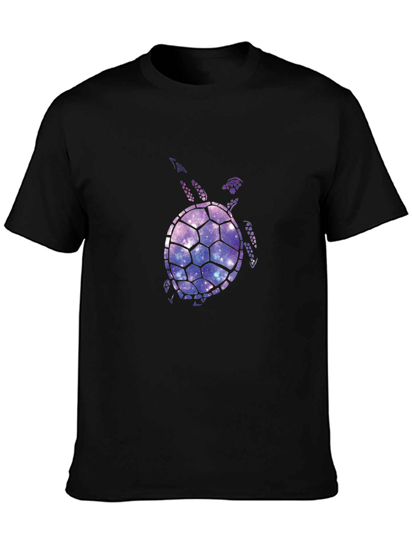 Galaxy Turtle Graphic T-Shirt - Black Casual Tee