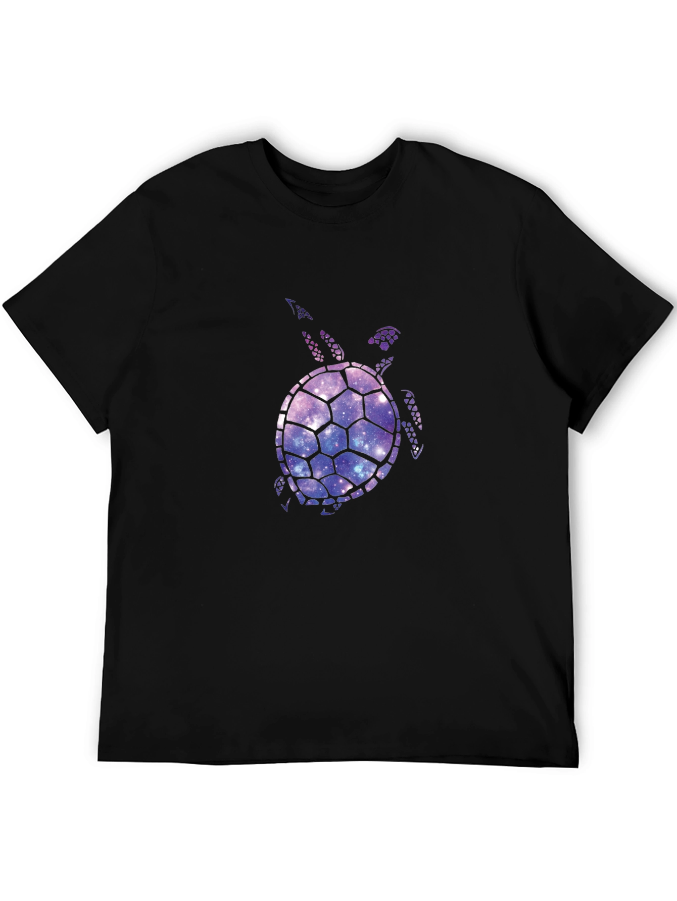 Galaxy Turtle Graphic T-Shirt - Black Casual Tee