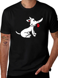 Cartoon Dog Graphic Black T-Shirt