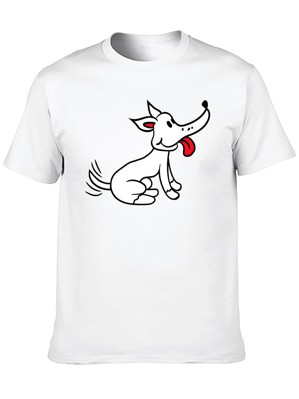 Cartoon Dog Graphic Black T-Shirt