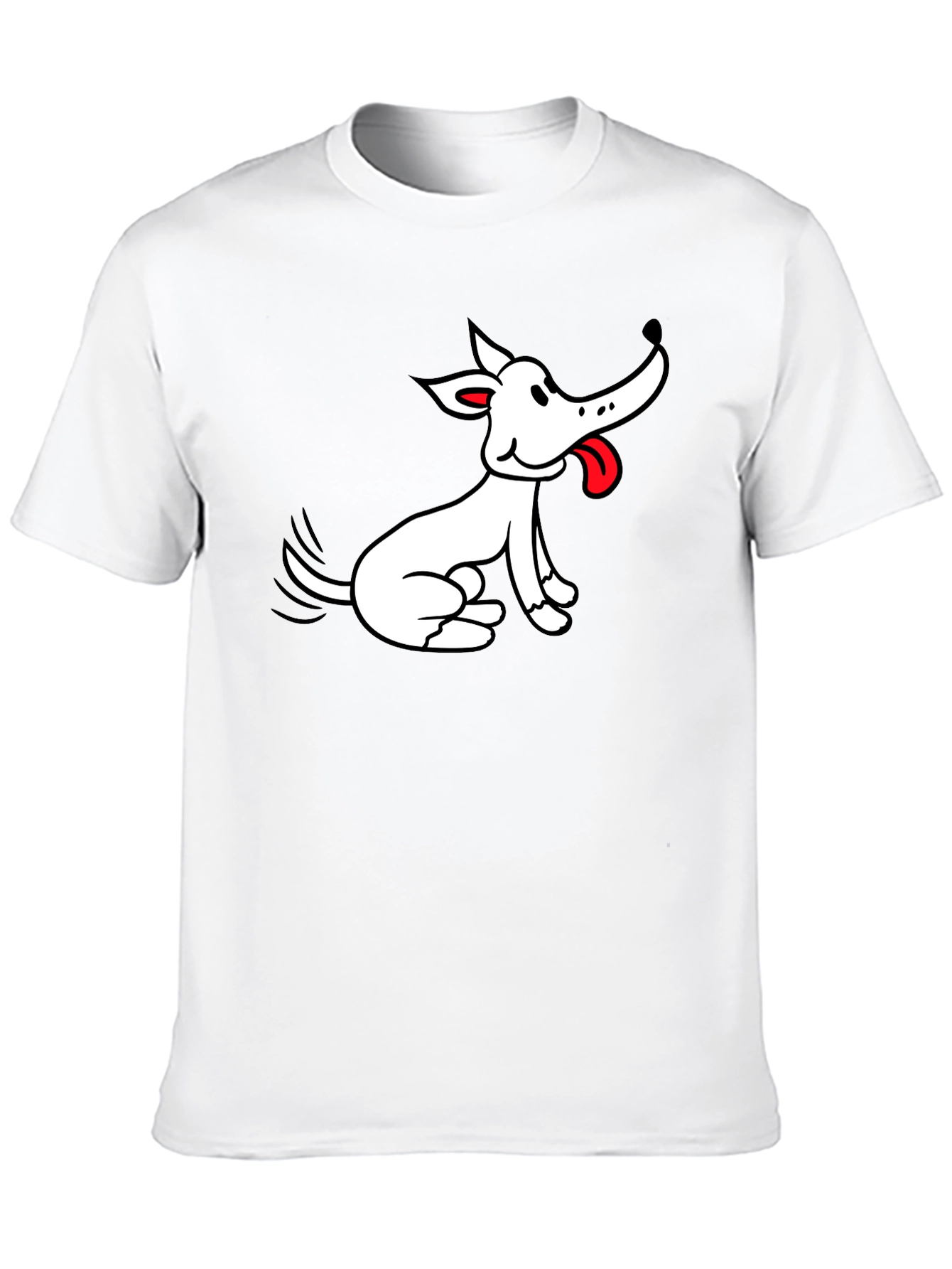 Cartoon Dog Graphic Black T-Shirt