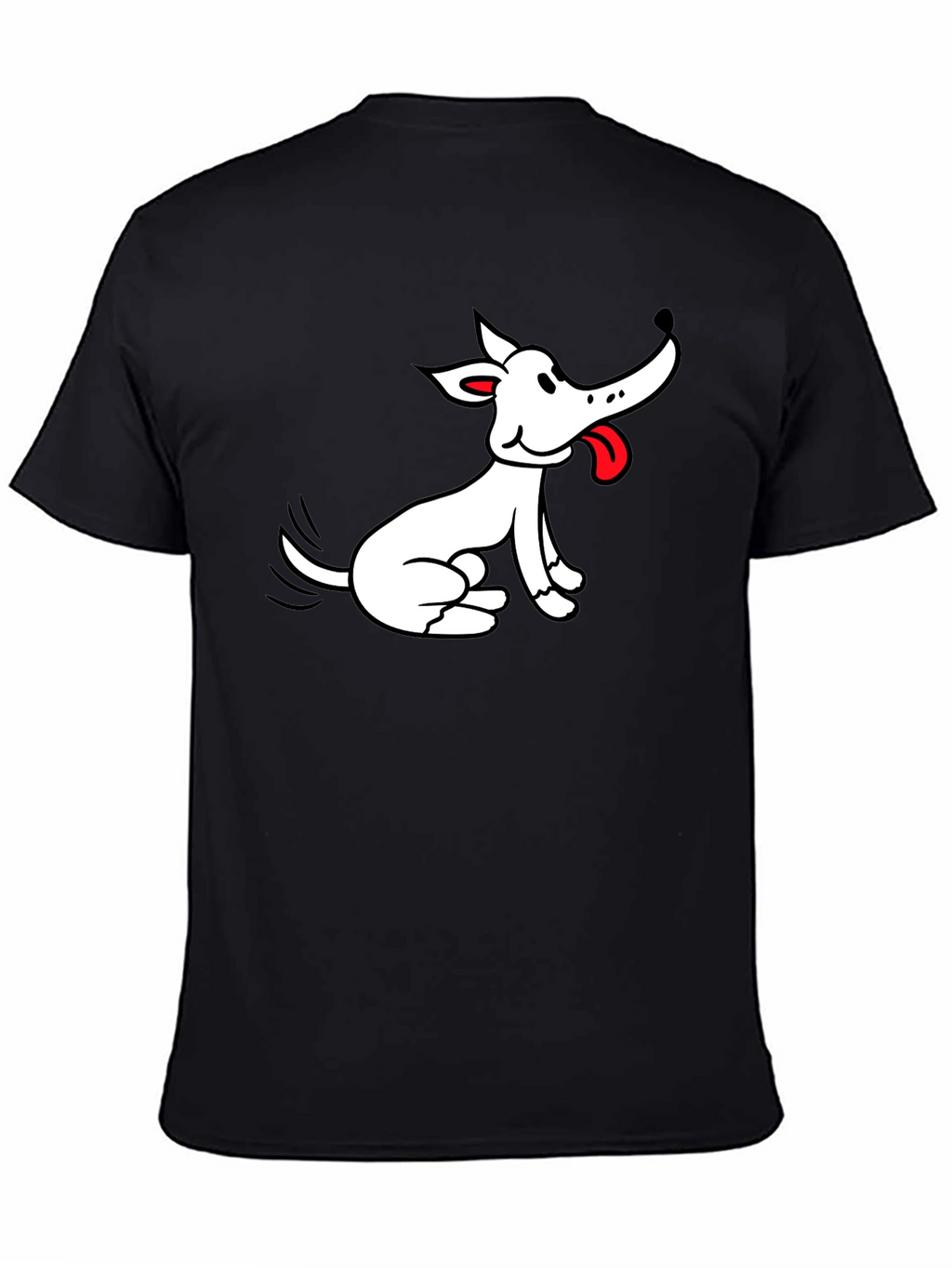 Cartoon Dog Graphic Black T-Shirt
