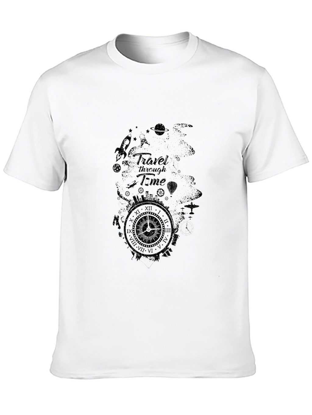 Travel Through Time Black Graphic Tee