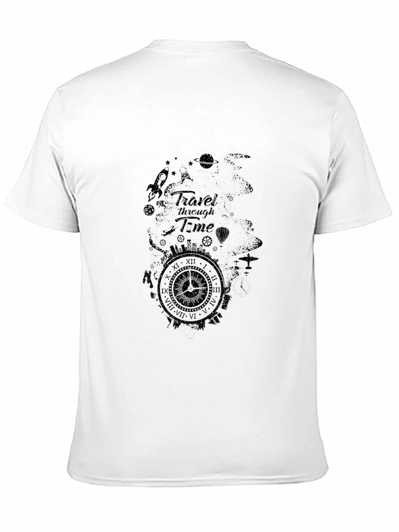 Travel Through Time Black Graphic Tee