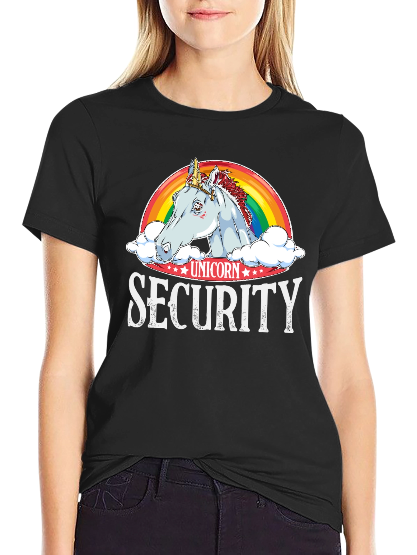 Unicorn Security T-Shirt - Rainbow Novelty Tee