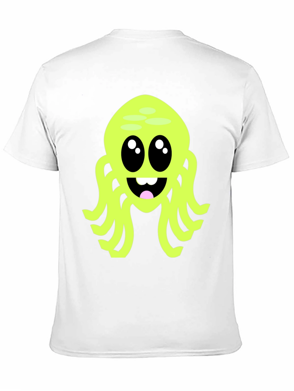 Cute Cartoon Octopus Graphic Tee - Black