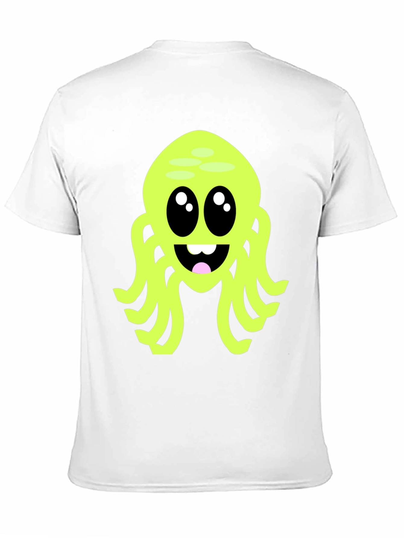 Cute Cartoon Octopus Graphic Tee - Black