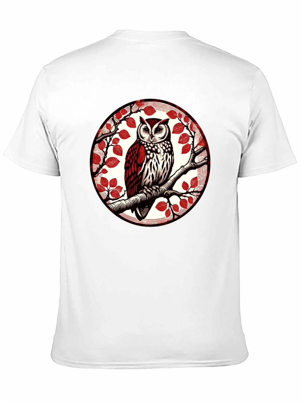 Owl on Branch Graphic Tee - Stylish Bird Design
