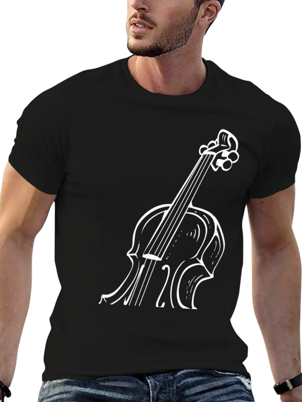 Violin Graphic Tee - Musicians Black T-Shirt