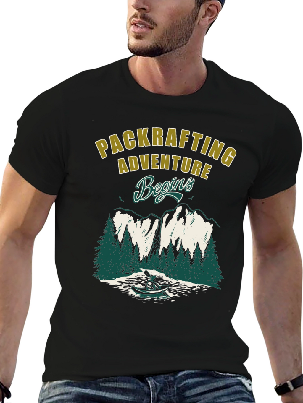Packrafting Adventure Begins Graphic Tee