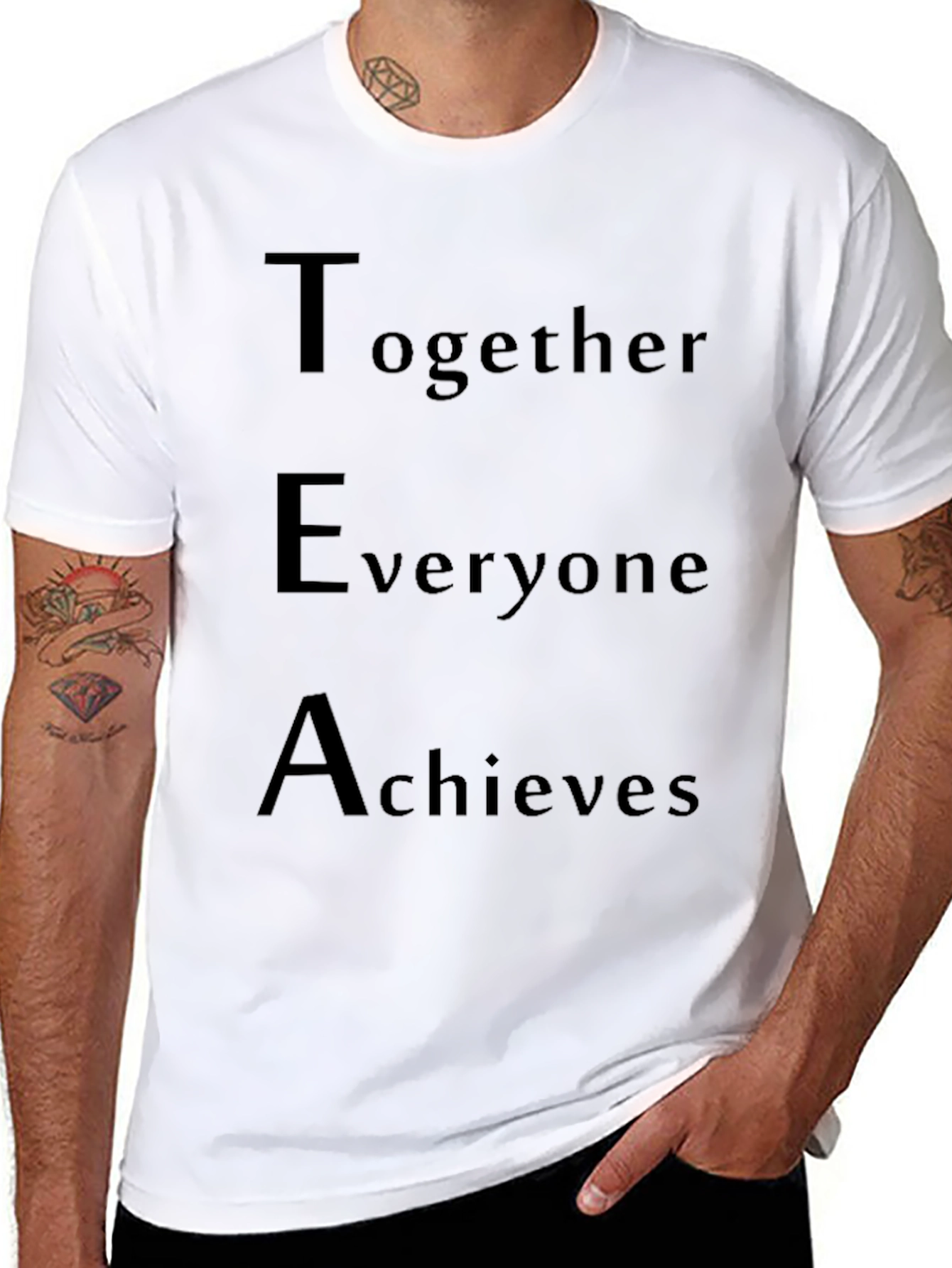 Teamwork T-Shirt: Together Everyone Achieves - Black