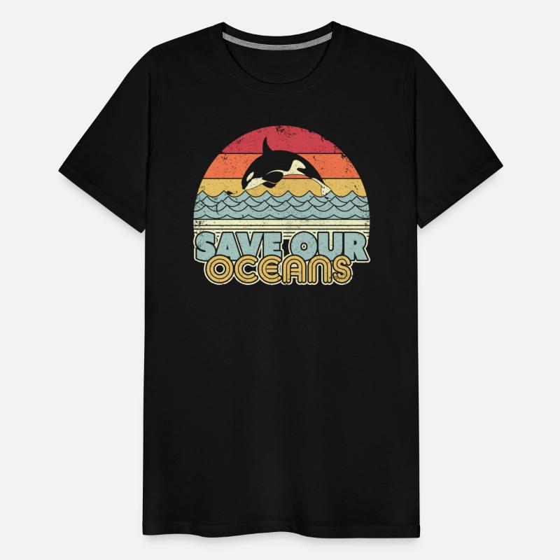 Save Our Oceans Orca Whale Retro Climate Change