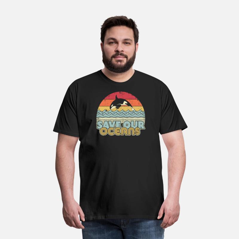 Save Our Oceans Orca Whale Retro Climate Change