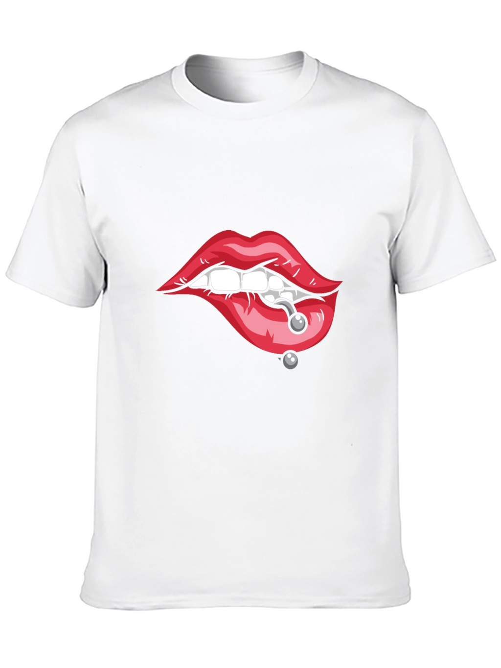 Lips Piercing Graphic Tee - Edgy Streetwear