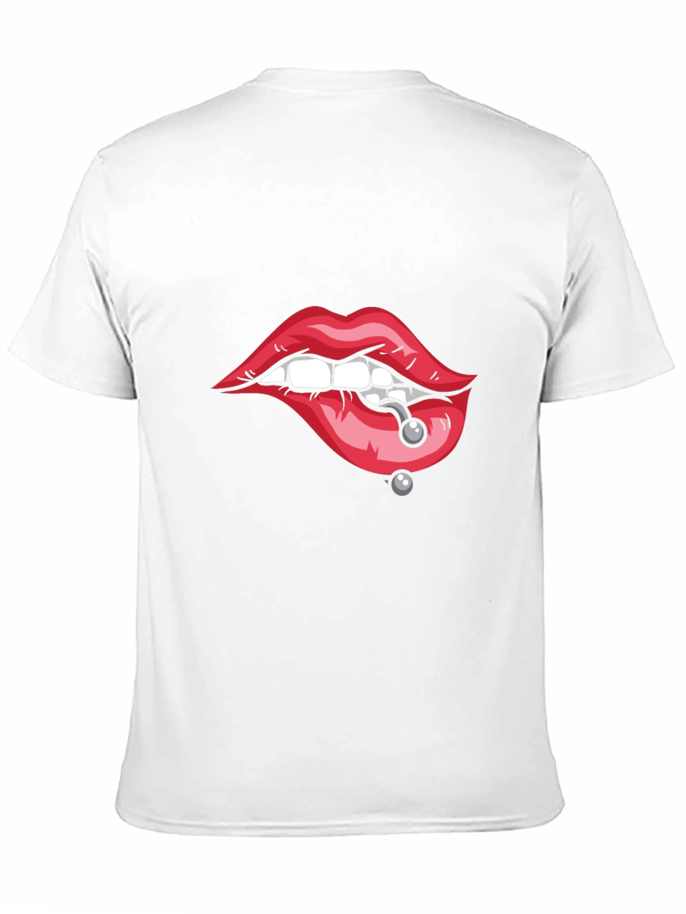 Lips Piercing Graphic Tee - Edgy Streetwear
