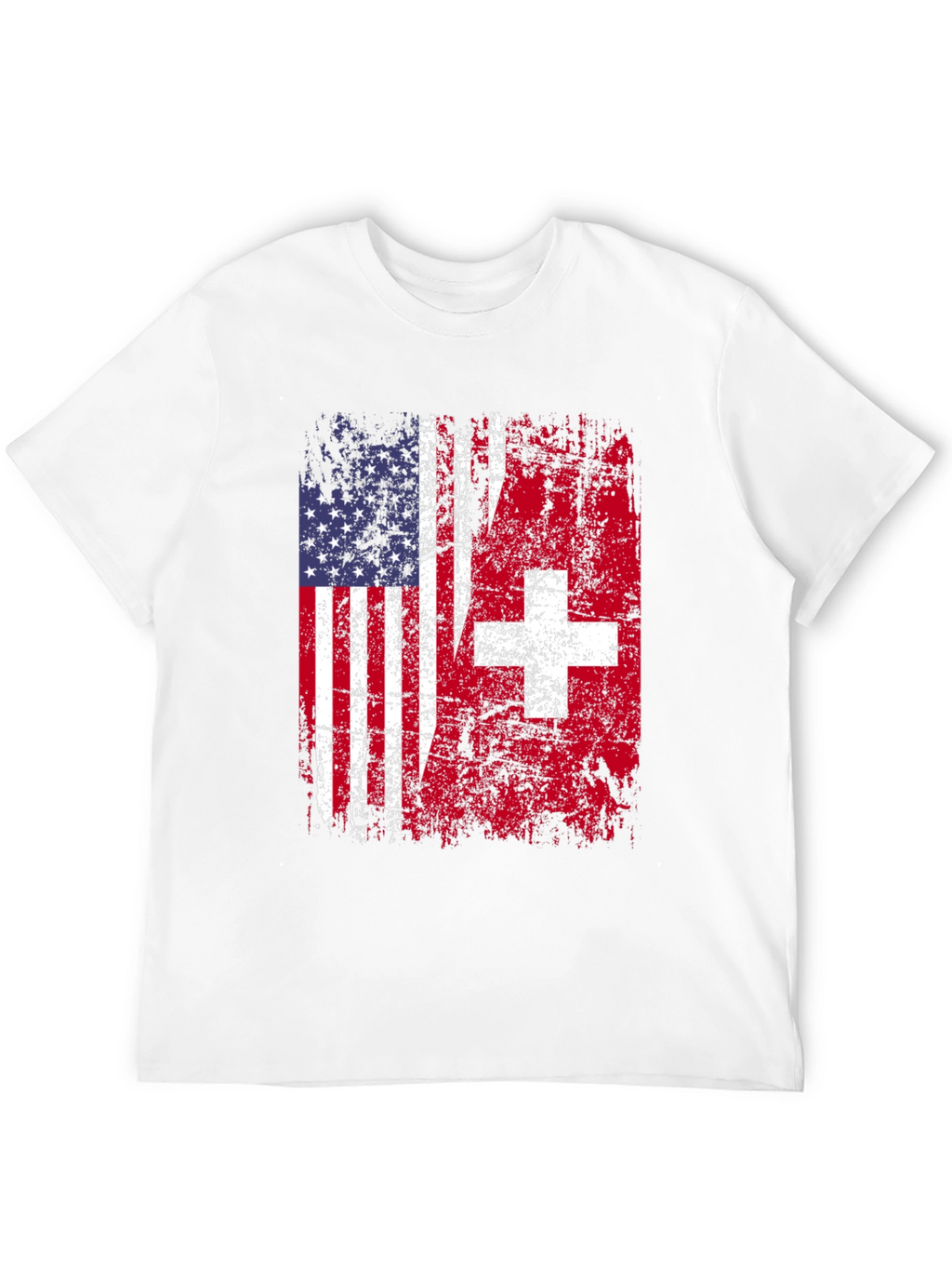 USA Switzerland Flag Graphic T-Shirt