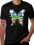 Abstract Butterfly Graphic T-Shirt - Mens Black Tee
