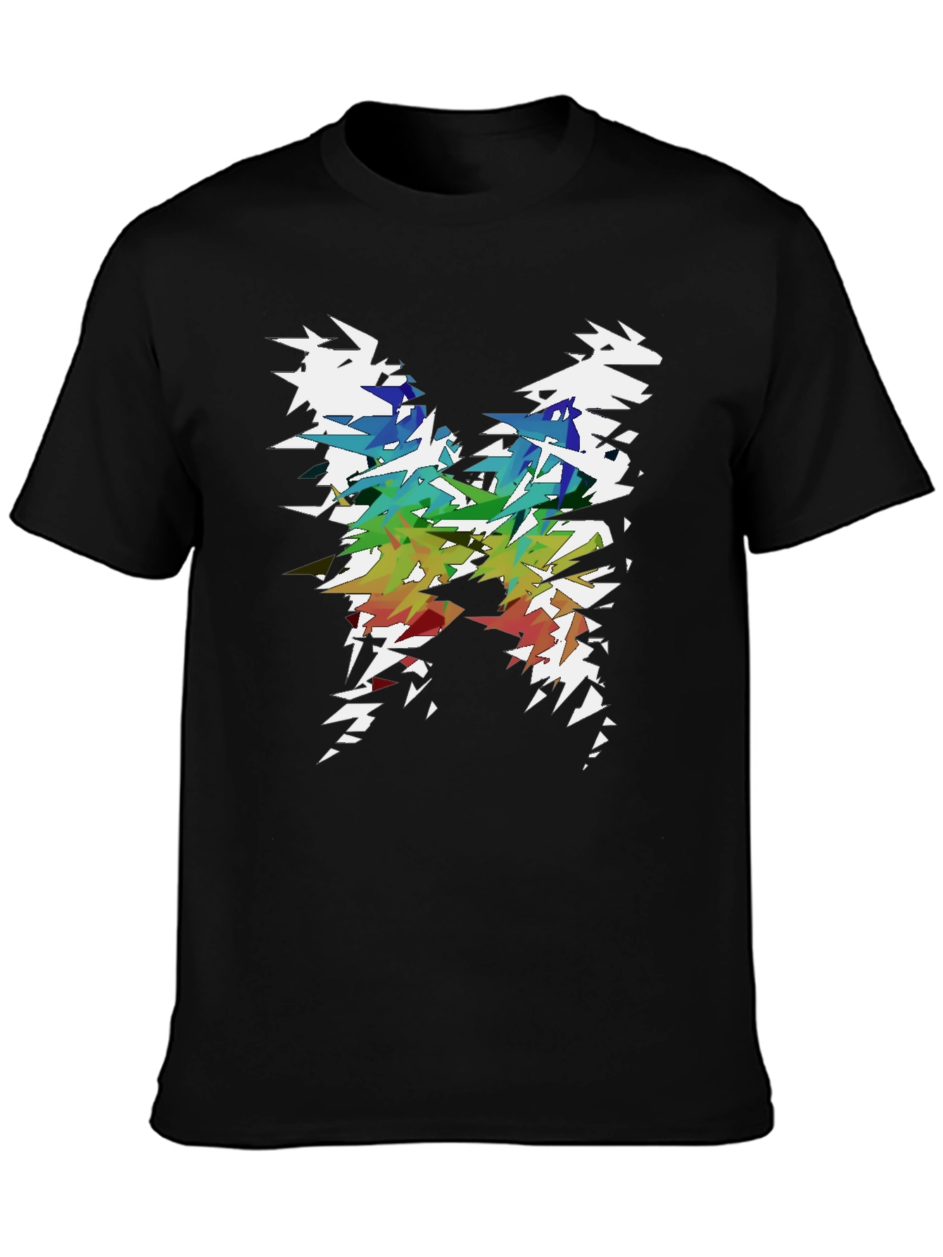 Abstract Butterfly Graphic T-Shirt - Mens Black Tee
