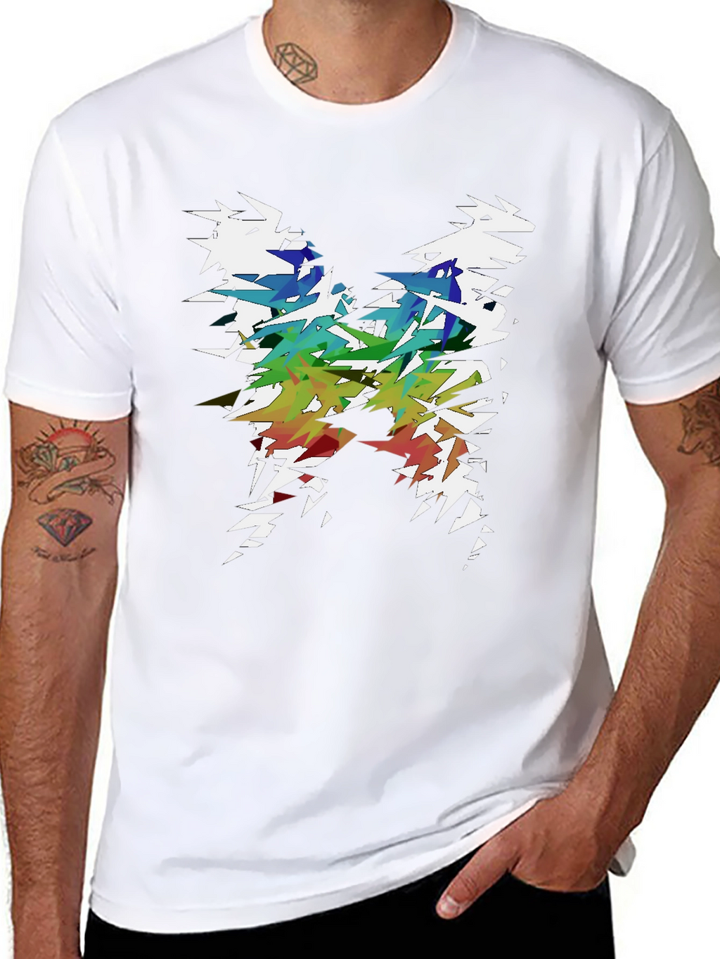 Abstract Butterfly Graphic T-Shirt - Mens Black Tee