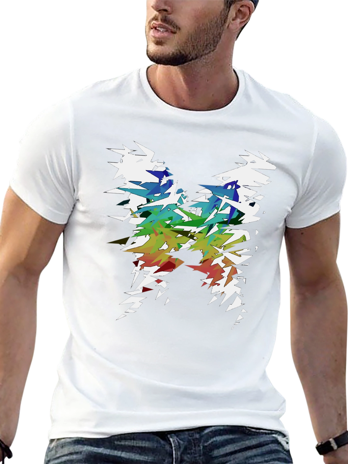 Abstract Butterfly Graphic T-Shirt - Mens Black Tee