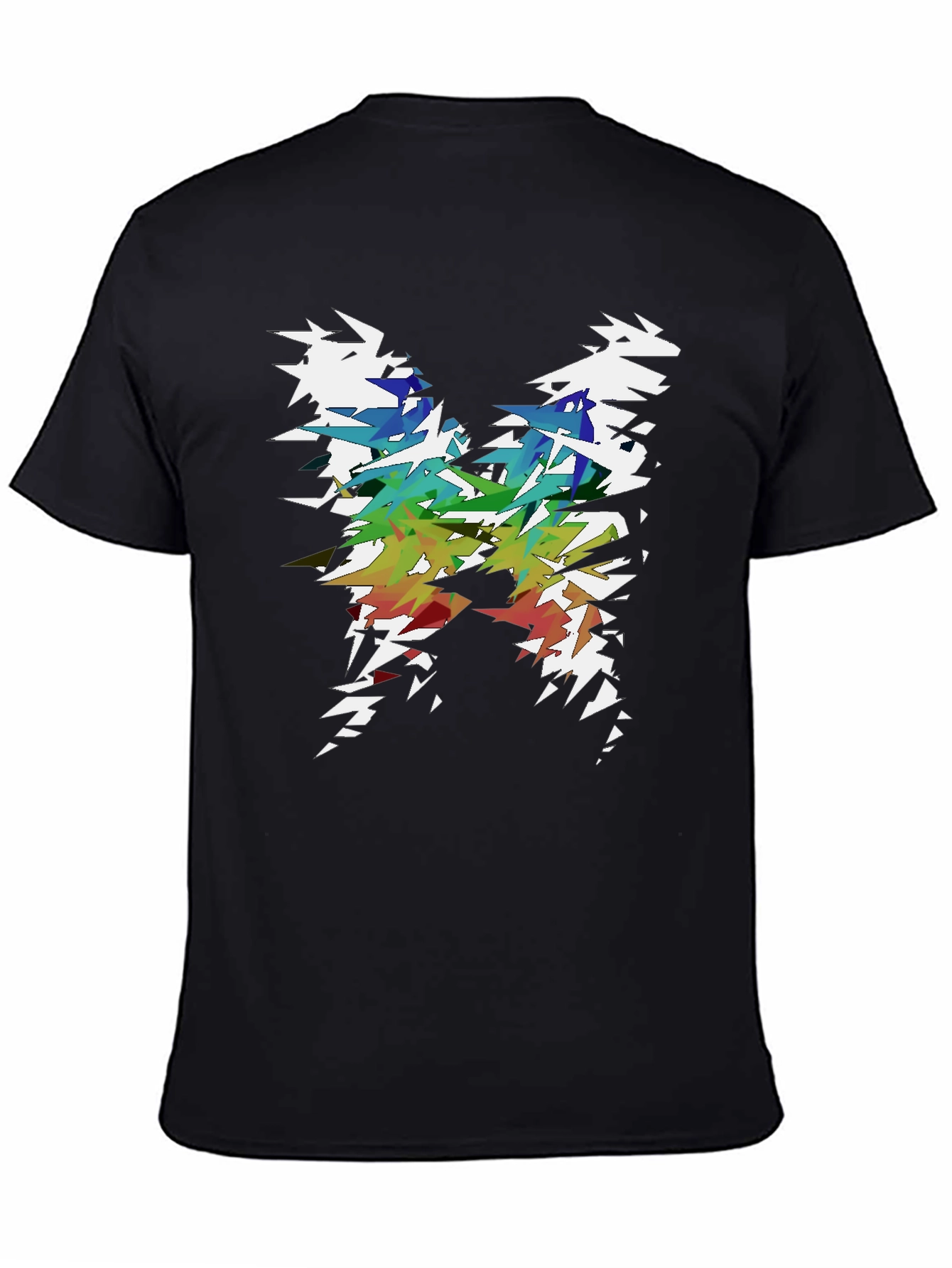 Abstract Butterfly Graphic T-Shirt - Mens Black Tee